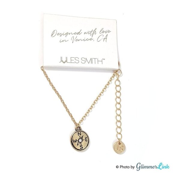 NWOT Jules Smith Compass Charm Gold Tone Bracelet - Picture 1 of 6